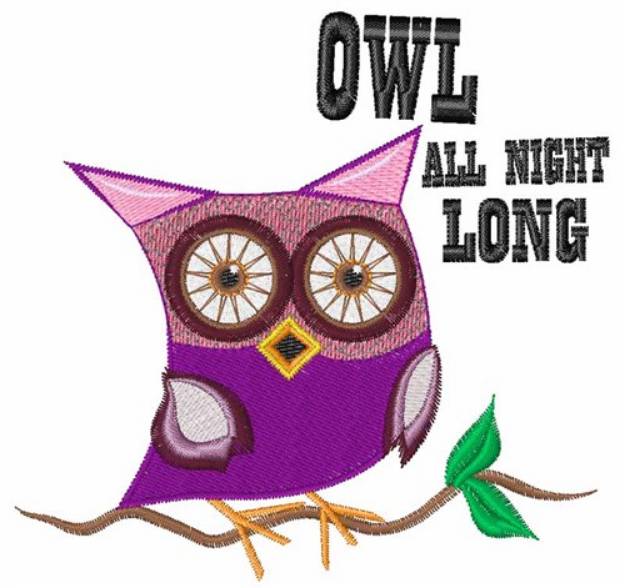 Picture of Owl All Night Long Machine Embroidery Design