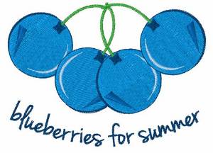 Picture of Blueberries for Summer Machine Embroidery Design