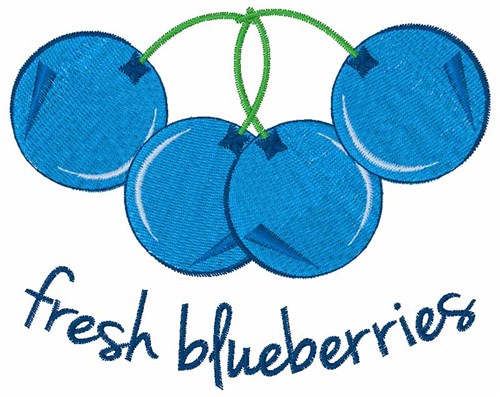 Fresh Blueberries Machine Embroidery Design