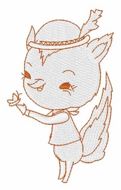 Picture of Fox And Butterfly Machine Embroidery Design