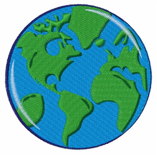 Planet Earth Machine Embroidery Design