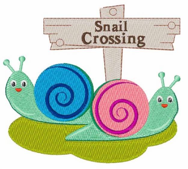 Picture of Snail Crossing Machine Embroidery Design