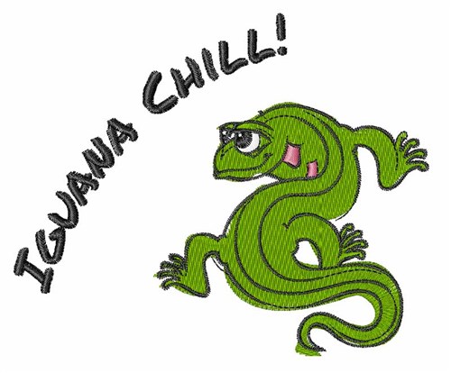 Iguana Chill Machine Embroidery Design