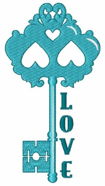 Picture of Love Key Machine Embroidery Design