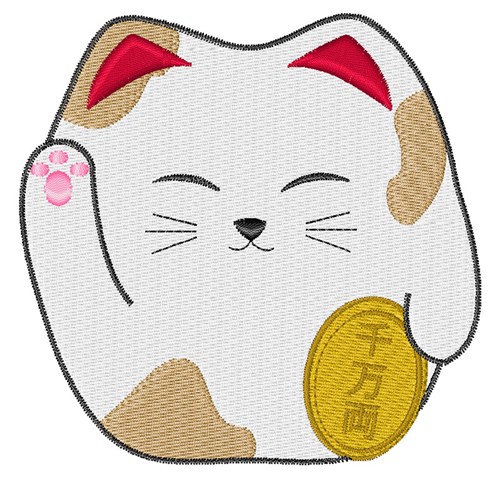 Lucky Kitty Machine Embroidery Design