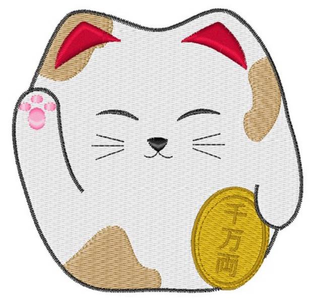 Picture of Lucky Kitty Machine Embroidery Design