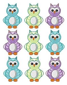 Picture of Owls Machine Embroidery Design