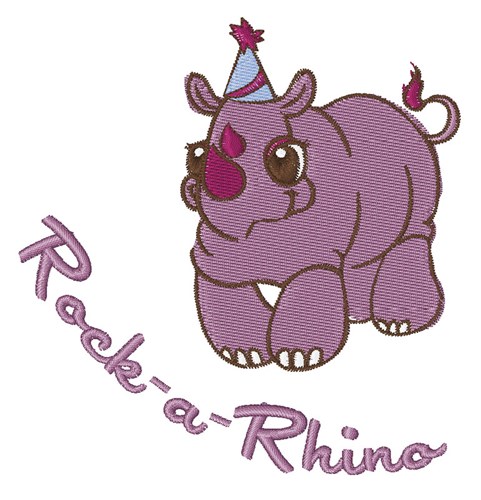 Rock-a-Rhino Machine Embroidery Design