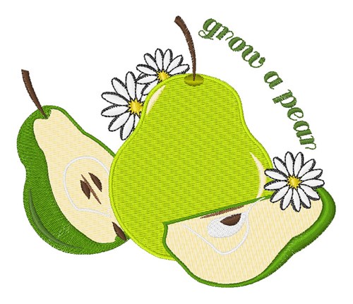 Grow a Pear Machine Embroidery Design