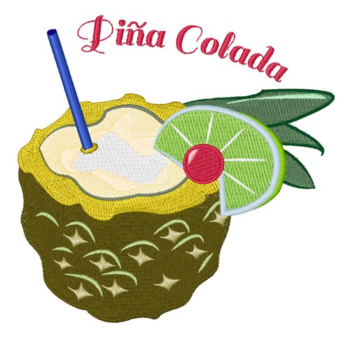 Pina Colada Machine Embroidery Design