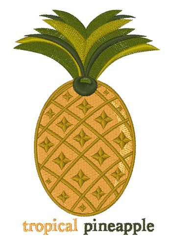 Tropical Pineapple Machine Embroidery Design