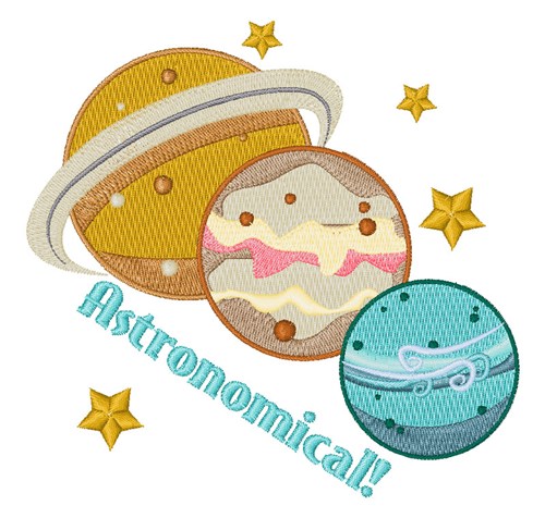 Astronomical! Planets Machine Embroidery Design