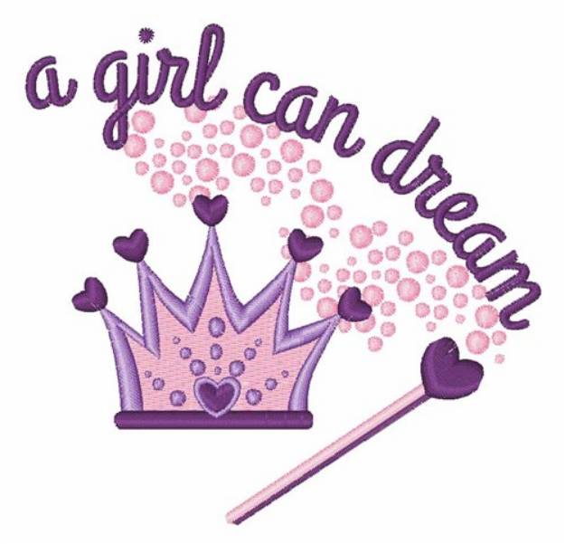 Picture of A Girl Can Dream Machine Embroidery Design