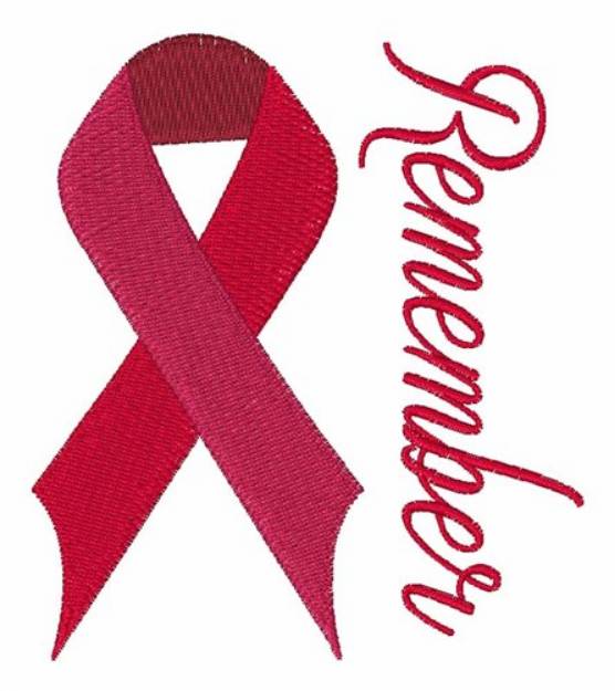 Picture of Remember Ribbon Machine Embroidery Design