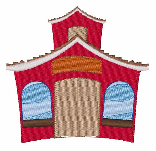 School House Machine Embroidery Design