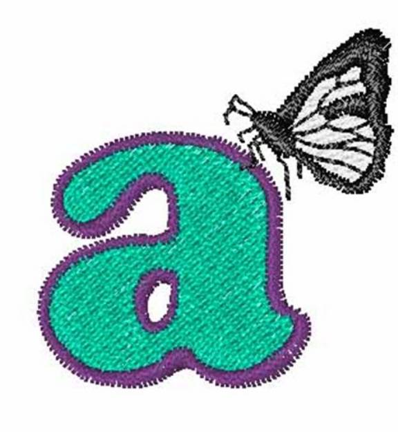 Picture of Butterfly Lowercase A Machine Embroidery Design