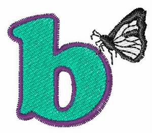 Picture of Butterfly Lowercase B Machine Embroidery Design