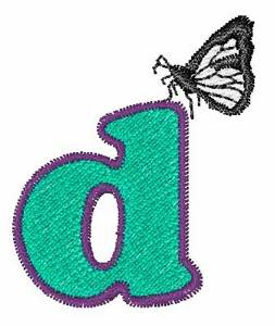 Picture of Butterfly Lowercase D Machine Embroidery Design