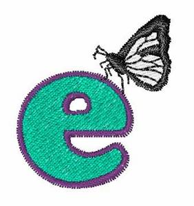 Picture of Butterfly Lowercase E Machine Embroidery Design