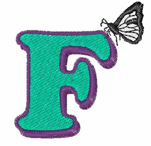 Butterfly-Font F Machine Embroidery Design