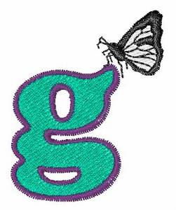 Picture of Butterfly Lowercase G Machine Embroidery Design
