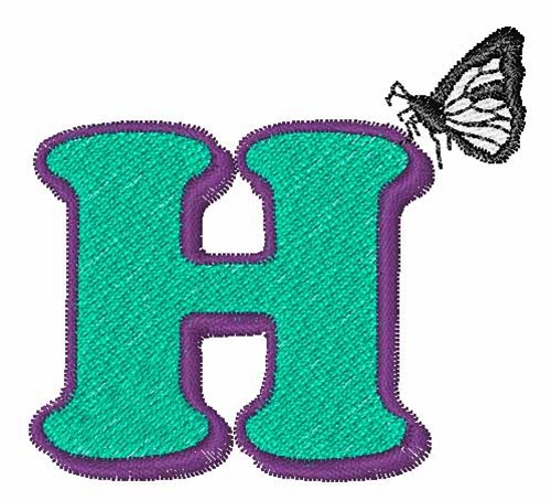 Butterfly-Font H Machine Embroidery Design