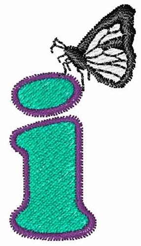 Butterfly Lowercase I Machine Embroidery Design