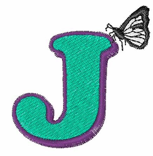 Butterfly-Font J Machine Embroidery Design