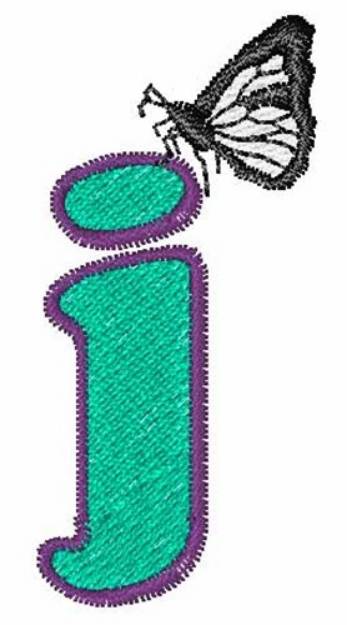 Picture of Butterfly Lowercase J Machine Embroidery Design