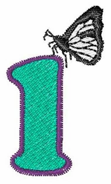 Picture of Butterfly Lowercase L Machine Embroidery Design
