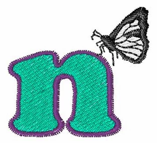 Picture of Butterfly Lowercase N Machine Embroidery Design