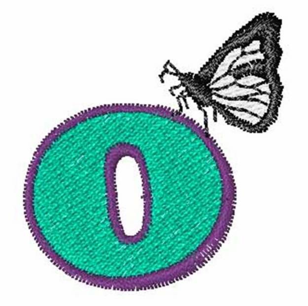Picture of Butterfly Lowercase O Machine Embroidery Design