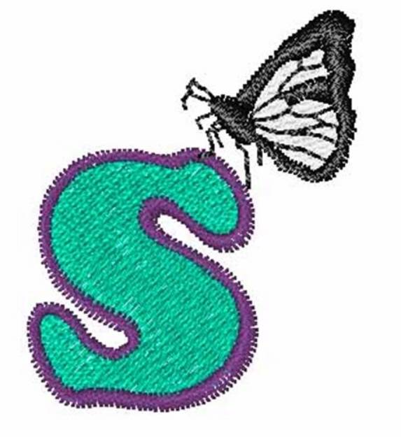 Picture of Butterfly Lowercase S Machine Embroidery Design