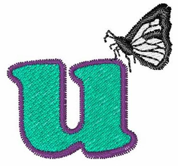 Picture of Butterfly Lowercase U Machine Embroidery Design