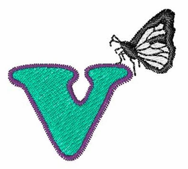 Picture of Butterfly Lowercase V Machine Embroidery Design