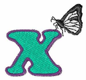 Picture of Butterfly Lowercase X Machine Embroidery Design