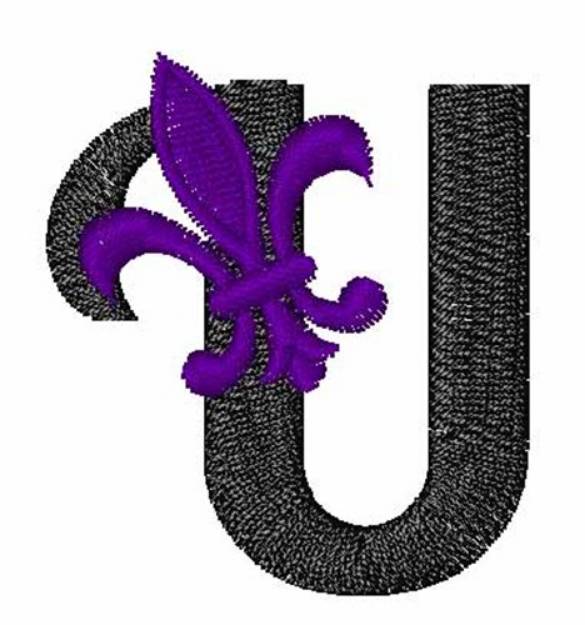 Picture of Fleur-De-Lis-Font U Machine Embroidery Design