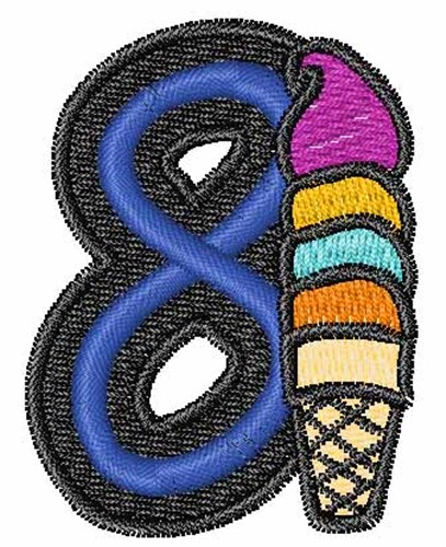 Ice-Cream-Font 8 Machine Embroidery Design