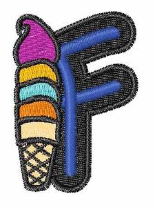 Picture of Ice-Cream-Font F Machine Embroidery Design