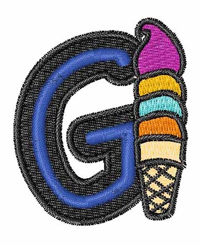Ice-Cream-Font G Machine Embroidery Design