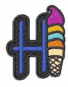 Picture of Ice-Cream-Font H Machine Embroidery Design