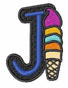 Picture of Ice-Cream-Font J Machine Embroidery Design
