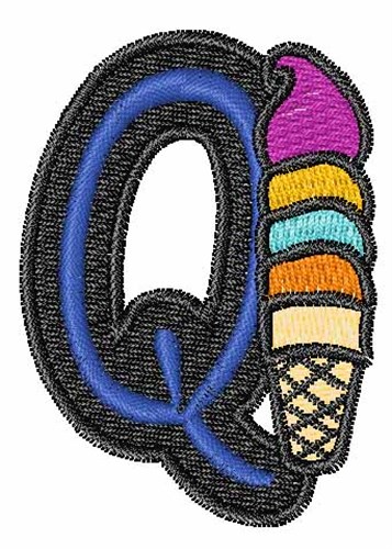 Ice-Cream-Font Q Machine Embroidery Design