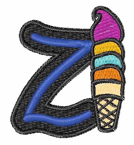Ice-Cream-Font Z Machine Embroidery Design