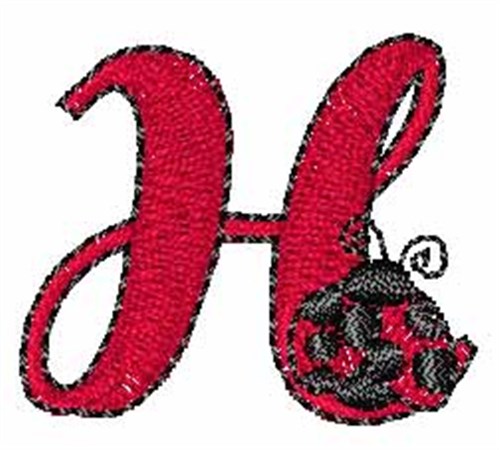 LadyBug-Font H Machine Embroidery Design