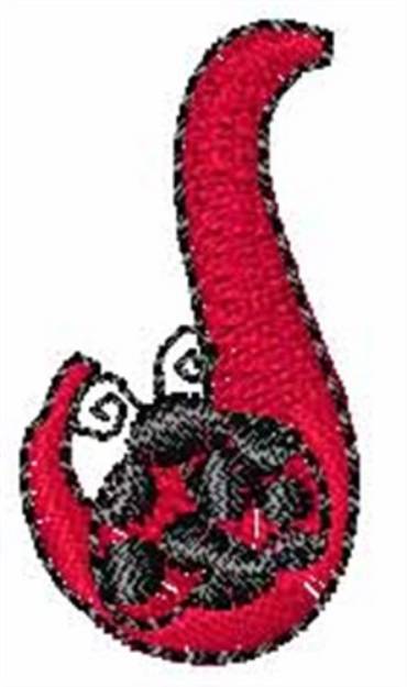 Picture of LadyBug-Font J Machine Embroidery Design