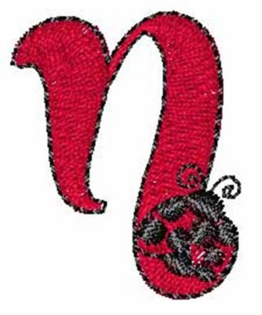 Picture of LadyBug-Font N Machine Embroidery Design