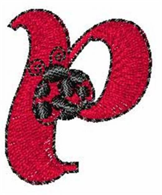 Picture of LadyBug-Font P Machine Embroidery Design