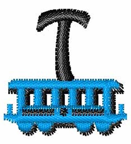 Train-Font T Machine Embroidery Design