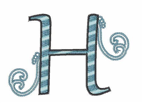 Swirl H Machine Embroidery Design